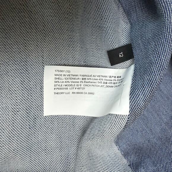 THEORY Fluid Linen Cinch Jacket Blazer 12 - Picture 13 of 13